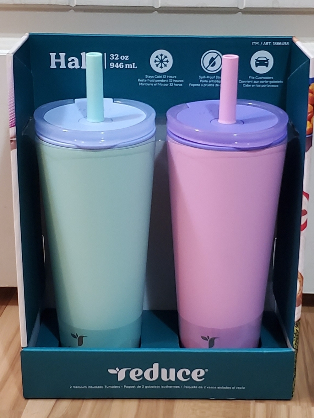 Reduce 32 oz Pastel Insulated Tumbler Duo - Mint & Pink